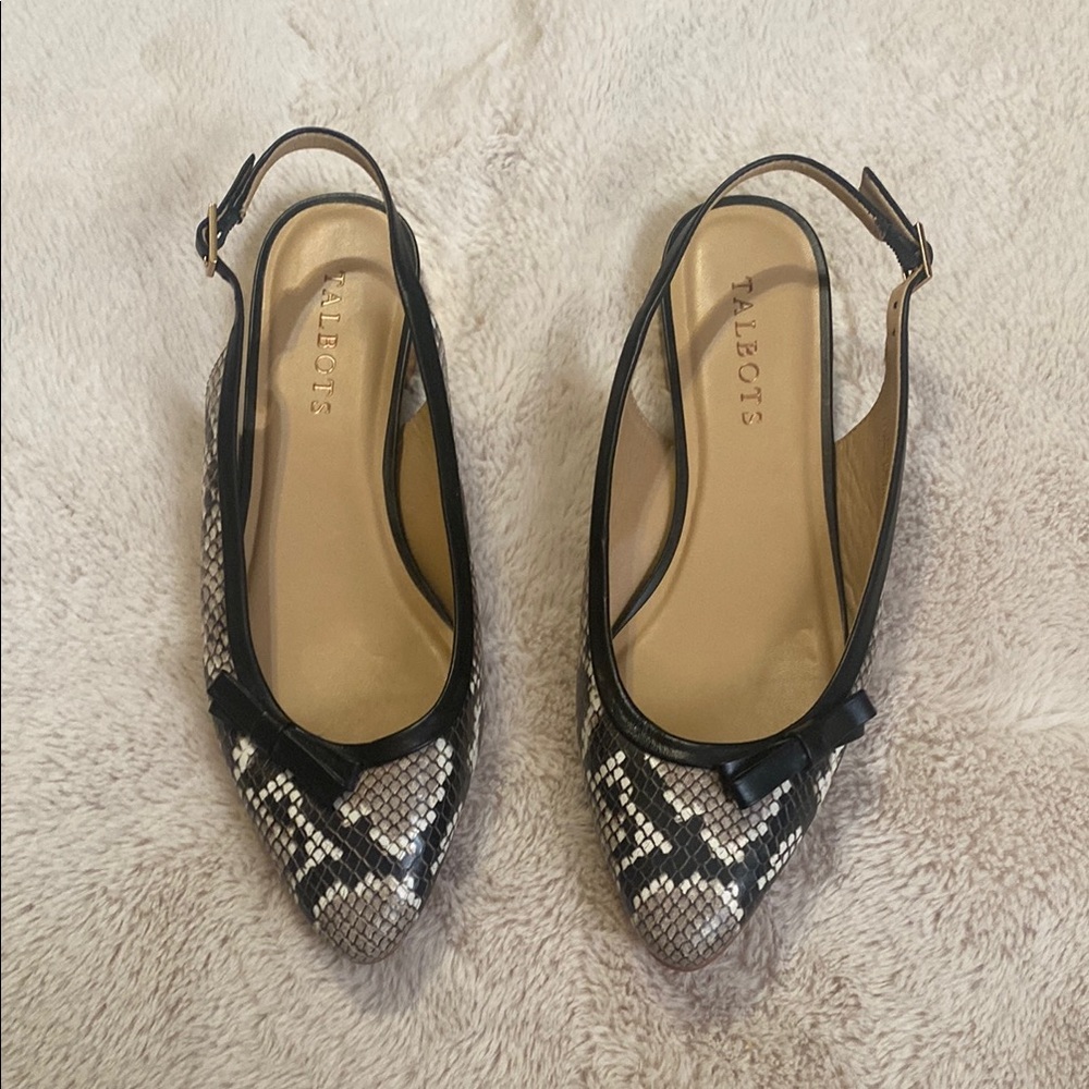 Talbots Black and Snake Print Women's Shoes